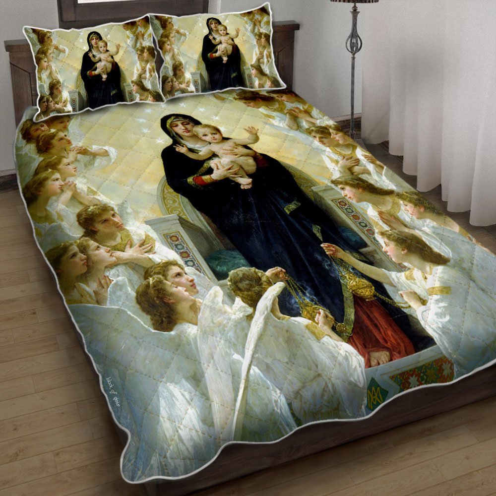 Our Lady Virgin Mary And Baby Jesus Quilt Bedding Set