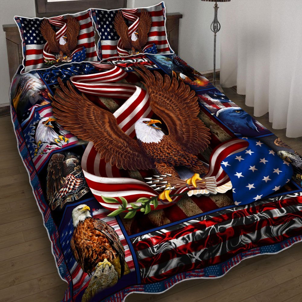 Patriotic Eagle Quilt Bedding Set-zuyt8