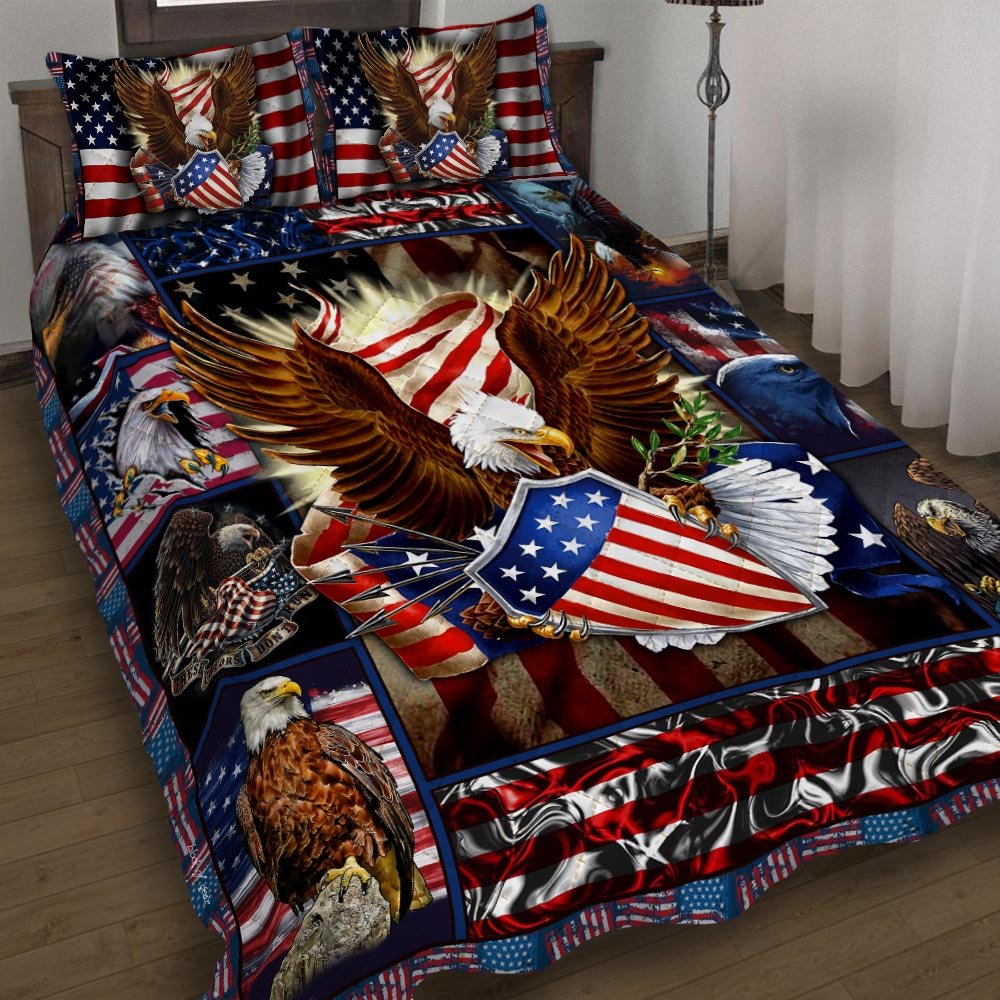 Patriotic Eagle Quilt Bedding Set