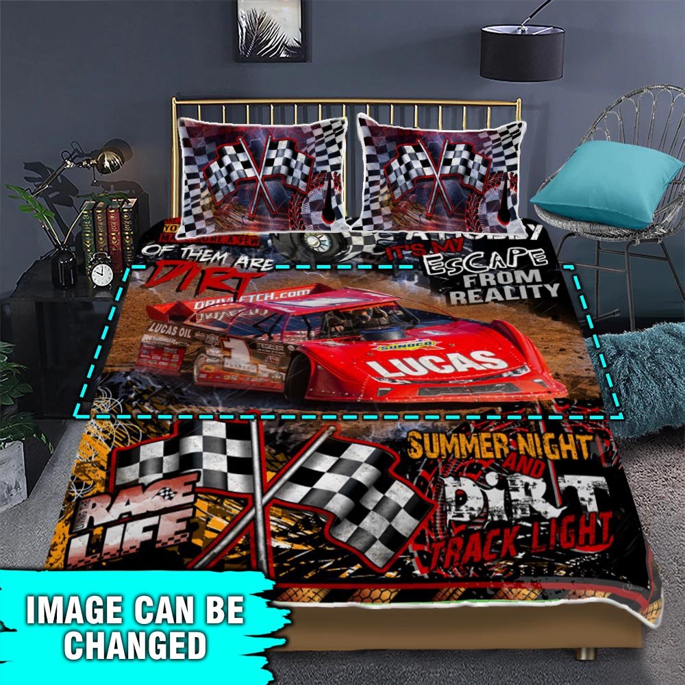 Personalized Dirt Racing Car Quilt Bedding Set Thh3338qsct