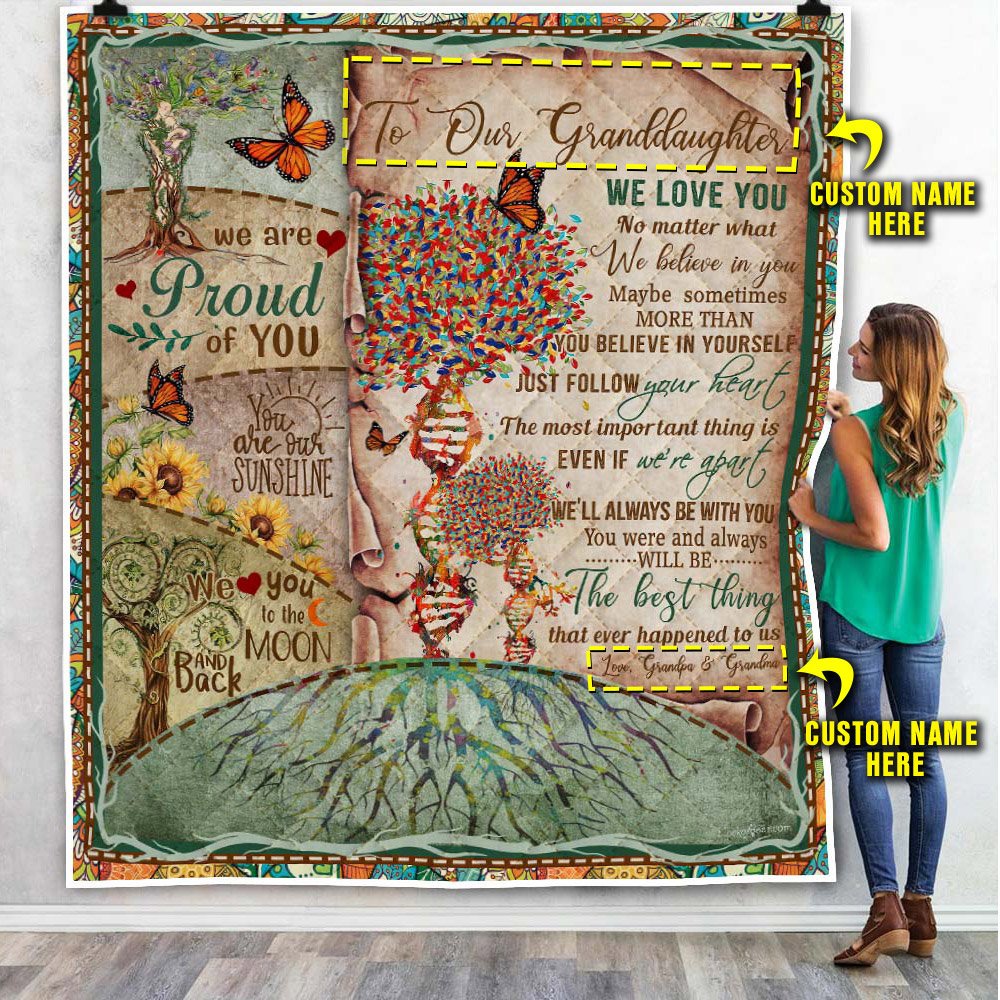 Personalized Grandparents To Granddaughter Quilt Blanket