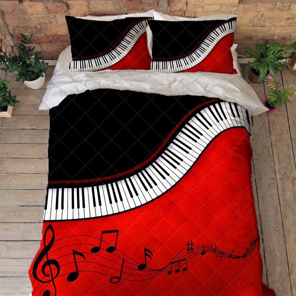 Piano Bedding Set Musical Instrument Piano Quilt Bedding Set Trl1592qs