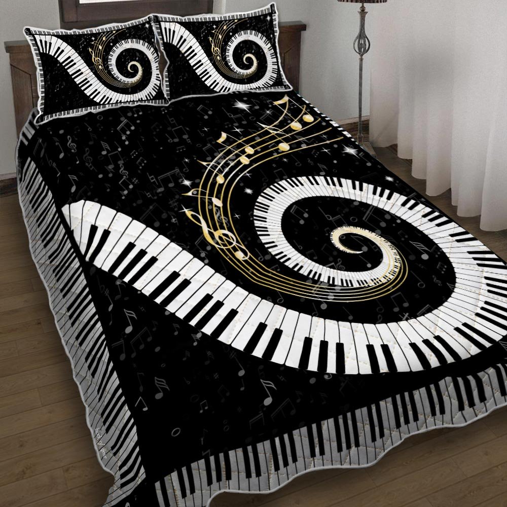 Piano Keyboard Quilt Bedding Set