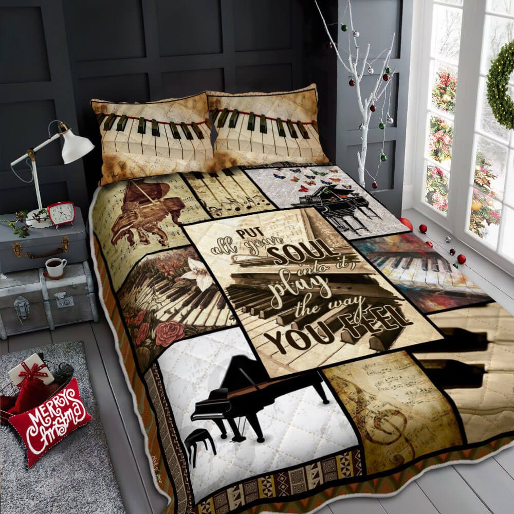 Piano Play The Way You Feel Quilt Bedding Set