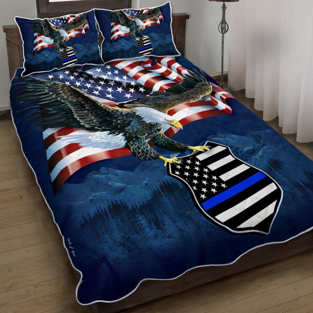 Police American Eagle Quilt Bedding Set