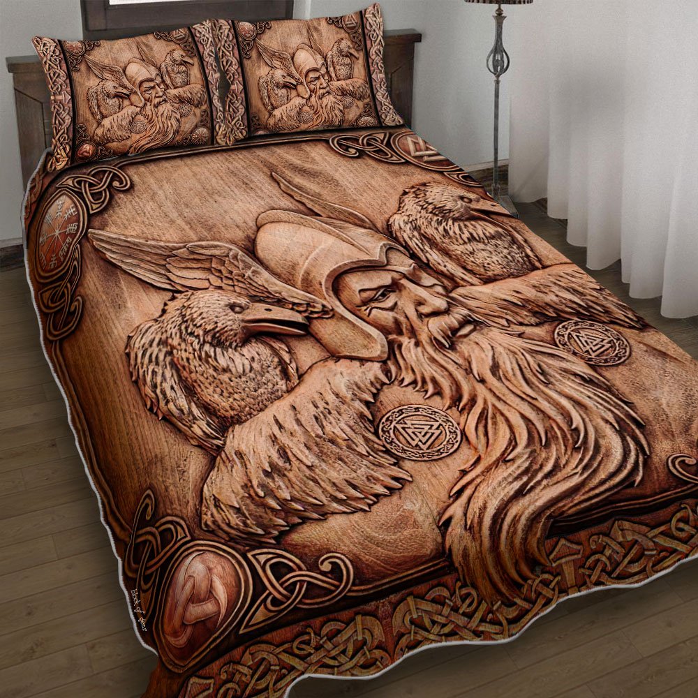 Powerful Ravens Of Odin Quilt Bedding Set