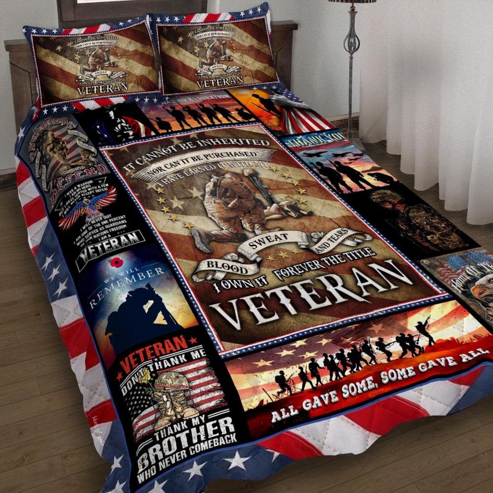 Proud To Be A Veteran Our Oath Has No Expiration Quilt Bedding Set