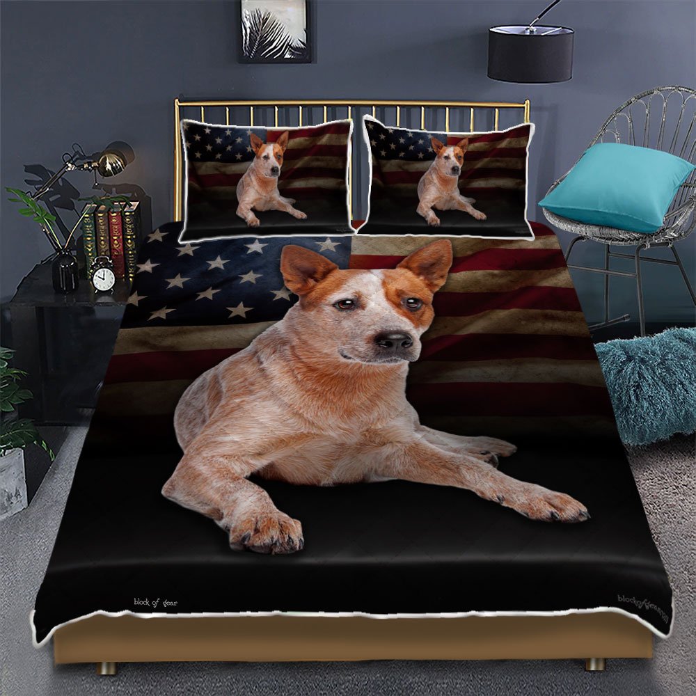 Red Australian Cattle Dog Quilt Bedding Set-5j39h