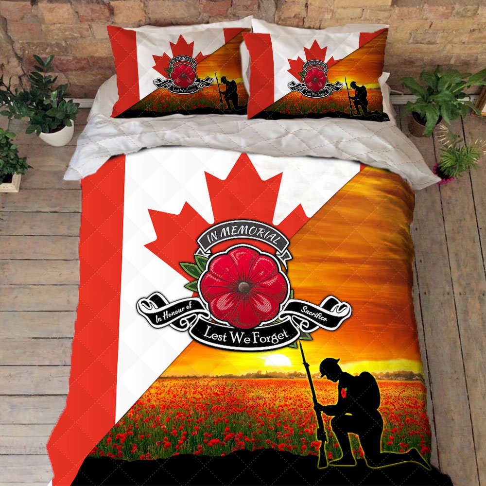 Remembrance Day Bedding Lest We Forget Canadian Quilt Bedding Set Trl1374qs