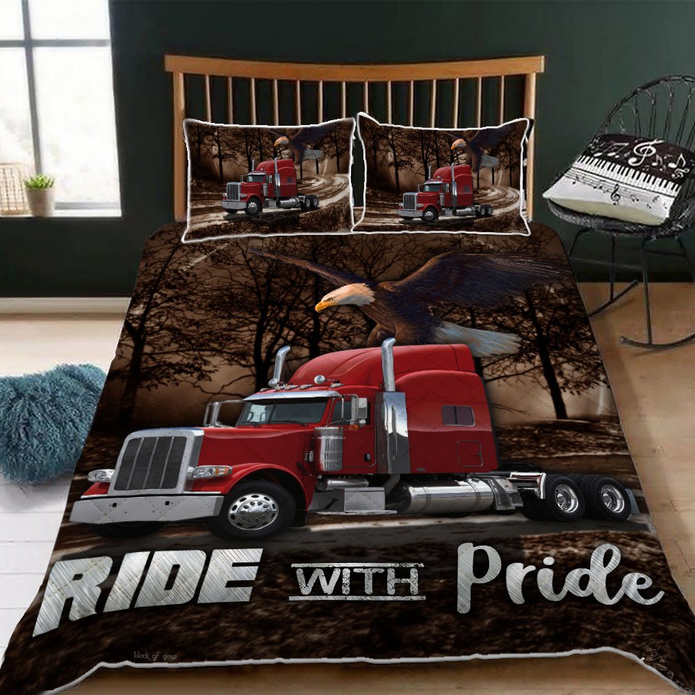 Ride With Pride Truck Driver Quilt Bet Set