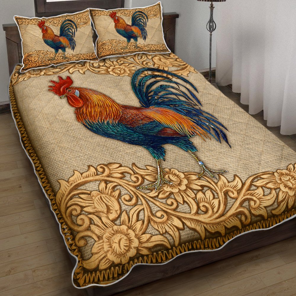 Rooster Quilt Bedding Set