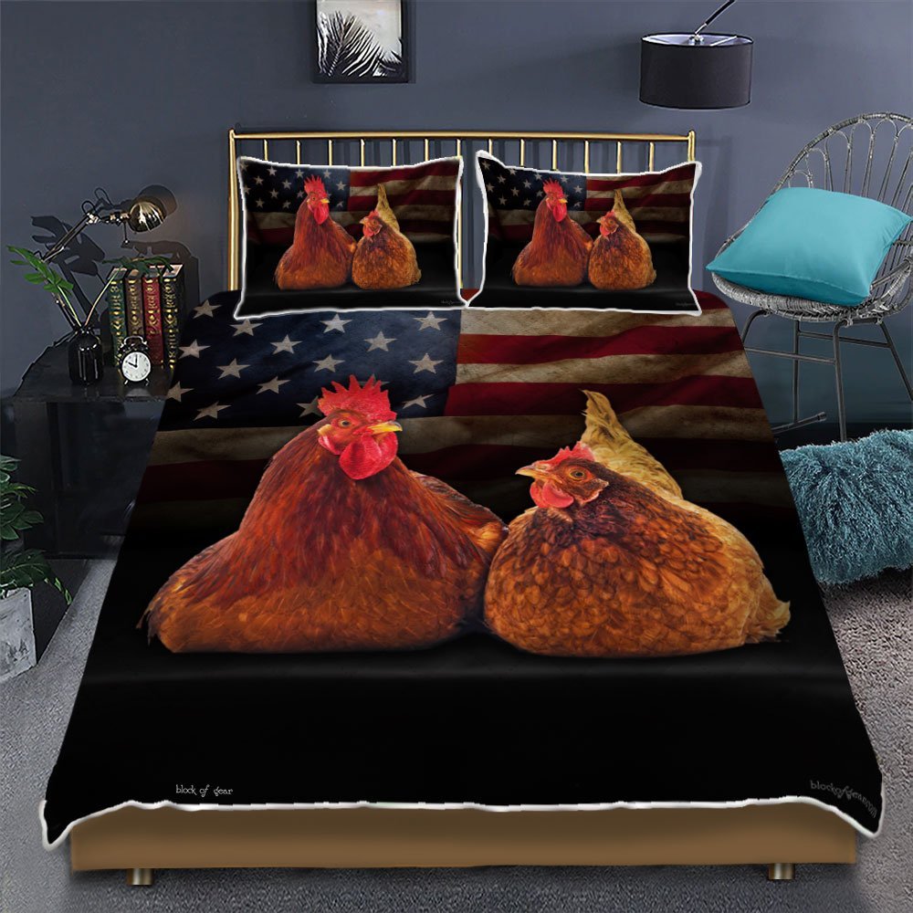 Roosters Make Me Happy Quilt Bedding Set