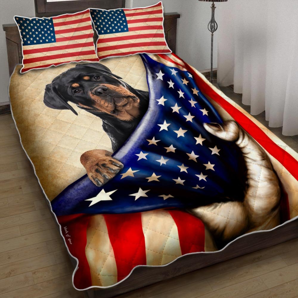 Rottweiler Dog American Quilt Bedding Set-98981