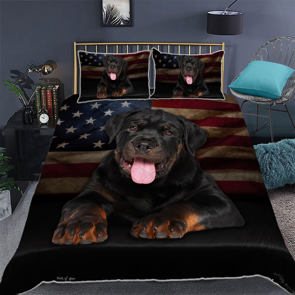 Rottweiler Quilt Bedding Set