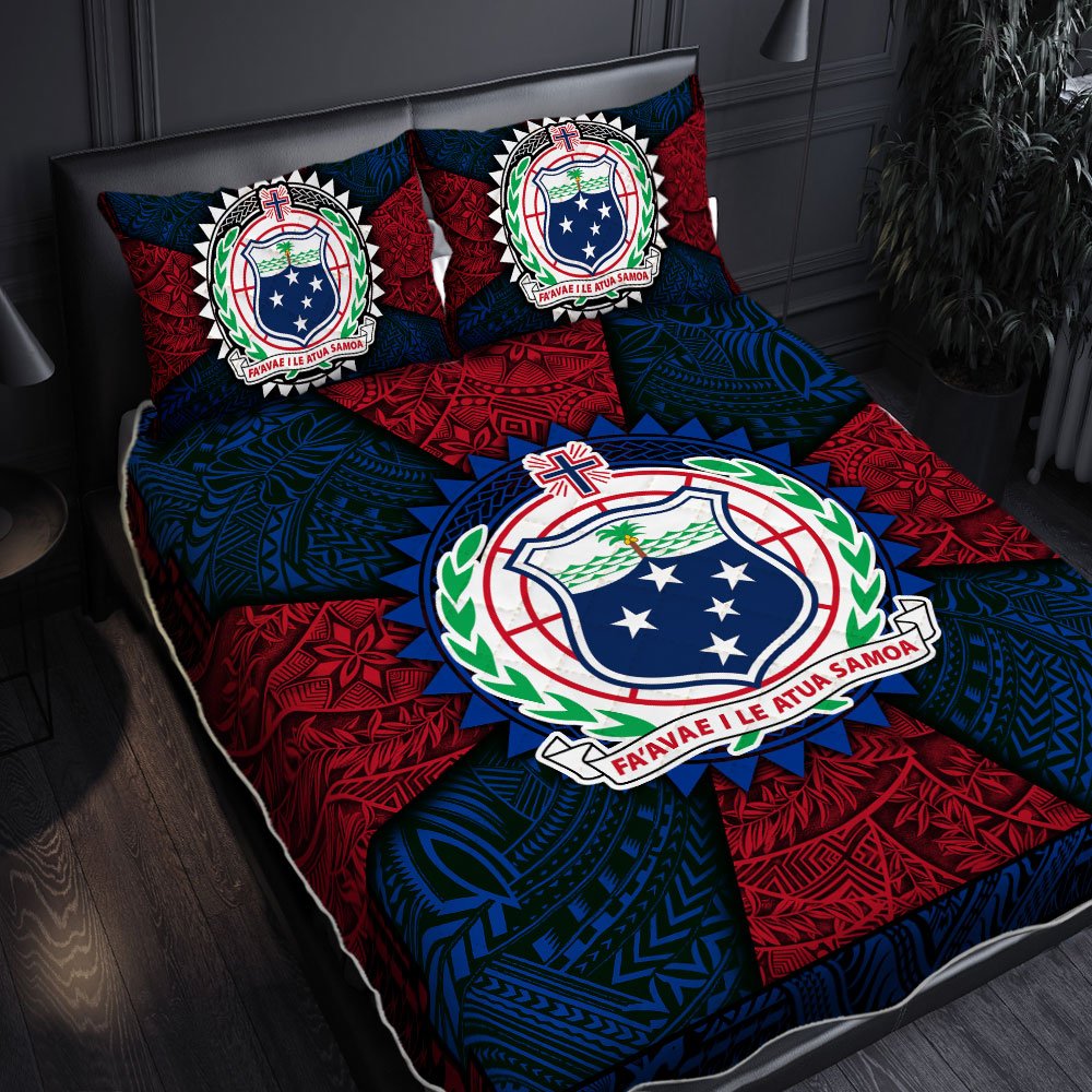 Samoa Coat Of Arms Quilt Bedding Set Polynesian Pattern Qnk1006qs