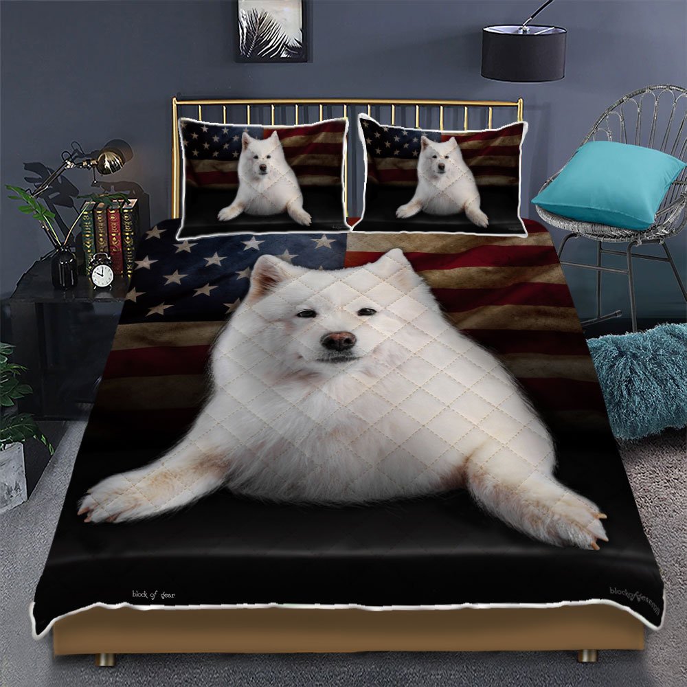 Samoyed Dog Quilt Bedding Set