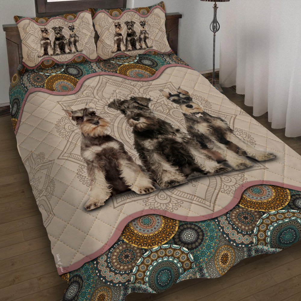 Schnauzer Quilt Bedding Set