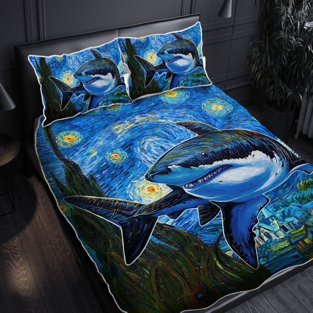 Shark Quilt Bedding Set Lha1692qs