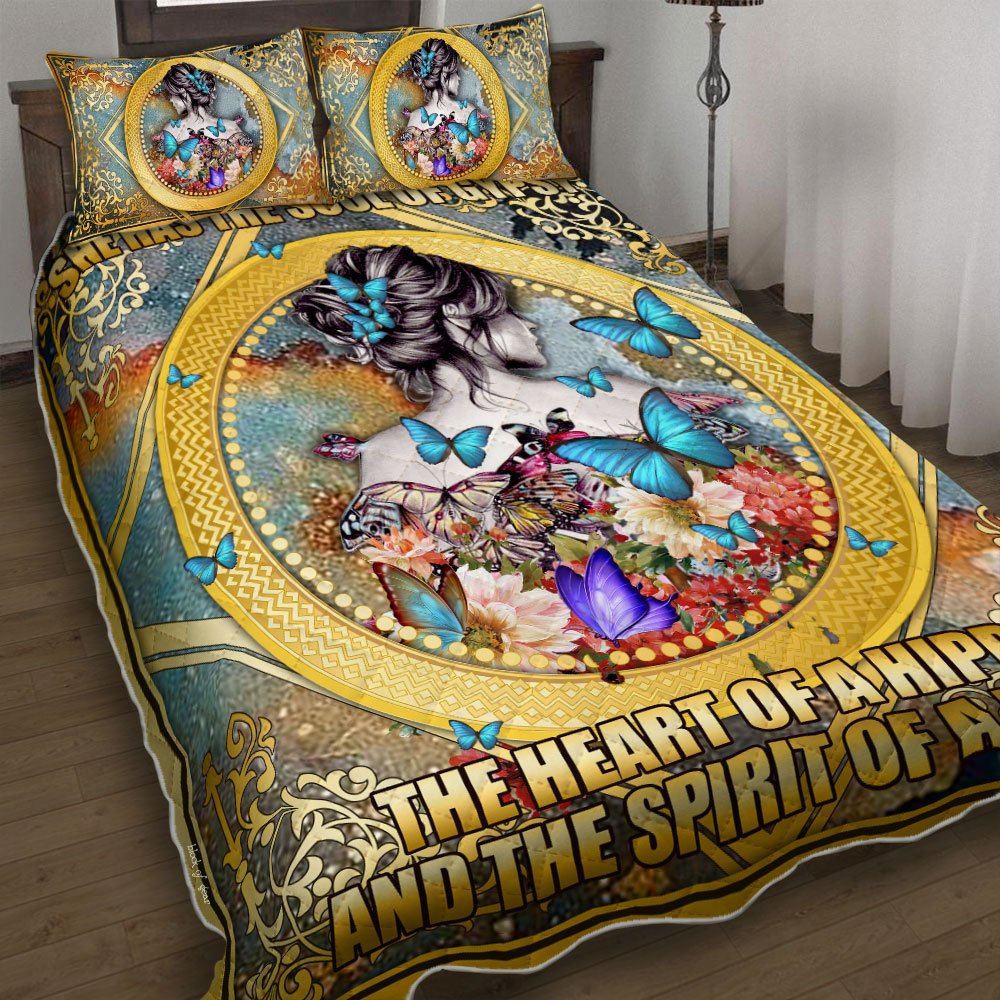 She Has The Soul Of Gypsy Hippie Girl Quilt Bedding Set