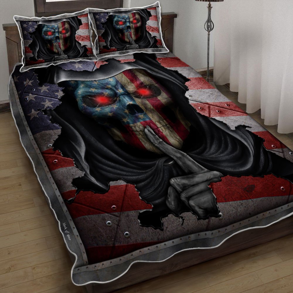 Skull American Quilt Bedding Set