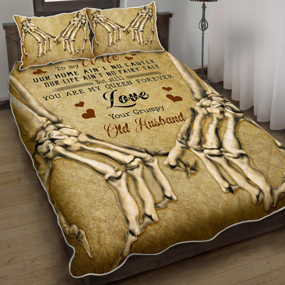 Skull Love When We Get To The End Of Our Lives Together Quilt Bedding Set