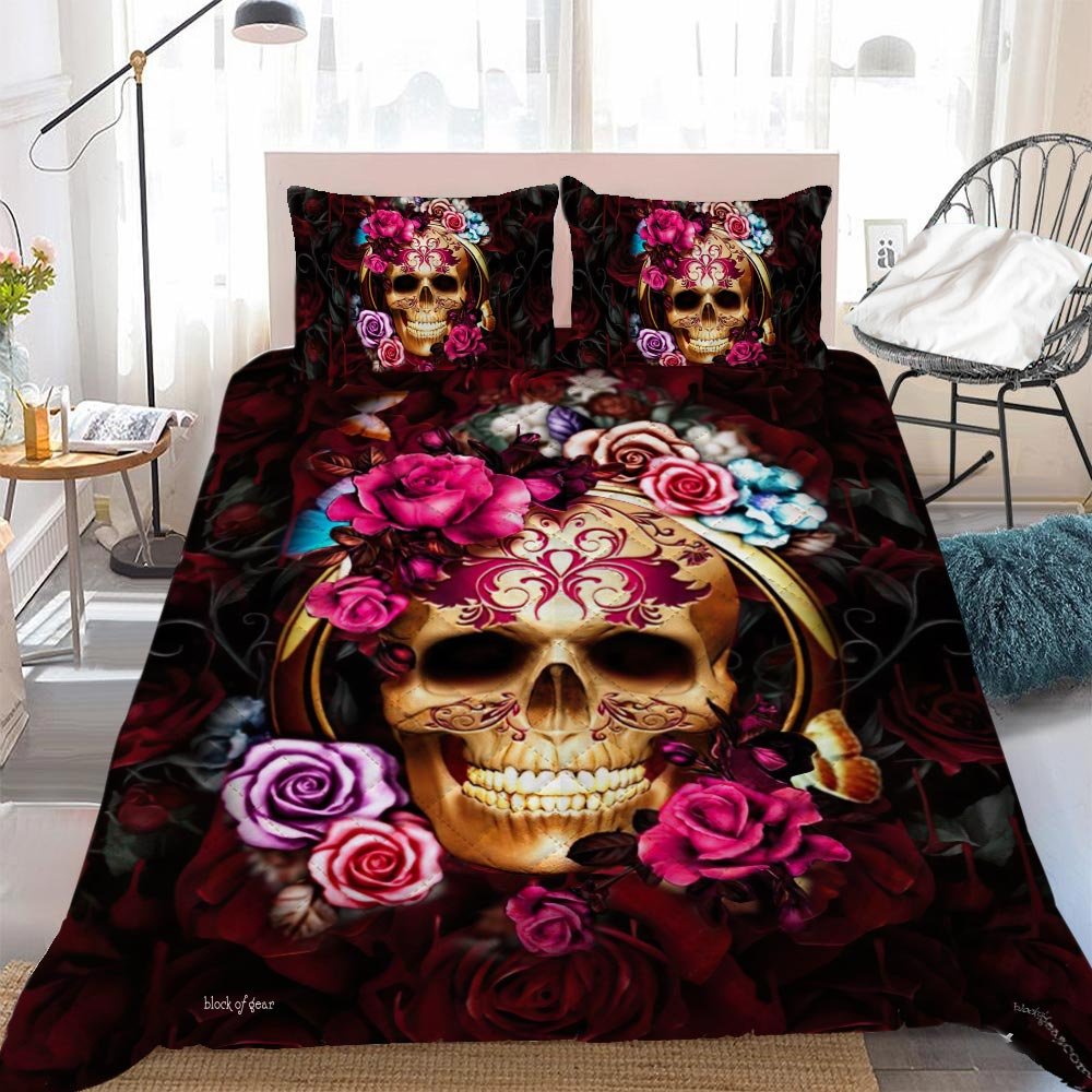 Skull Quilt Bedding Set-59fy4