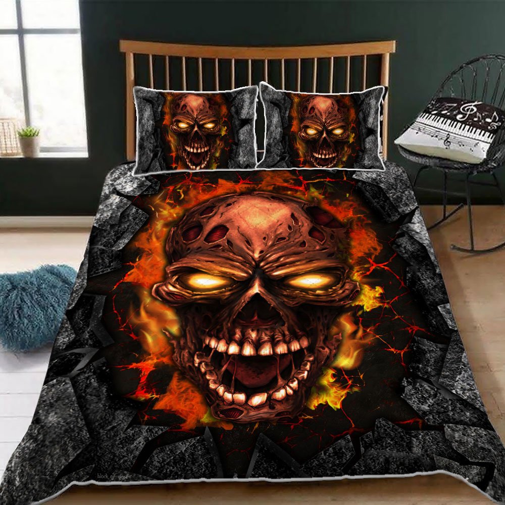 Skull Quilt Bedding Set-zeo41