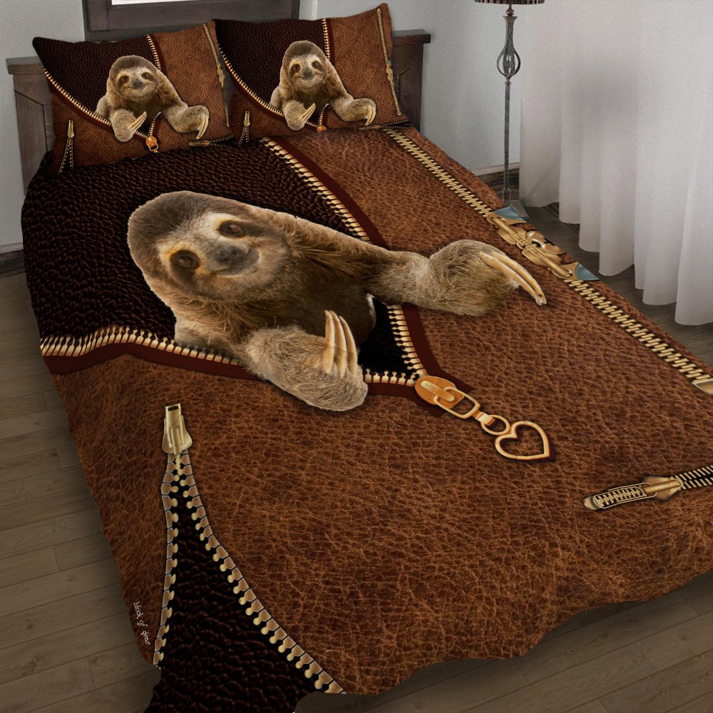 Sloth Zipper 3d Quilt Bedding Set