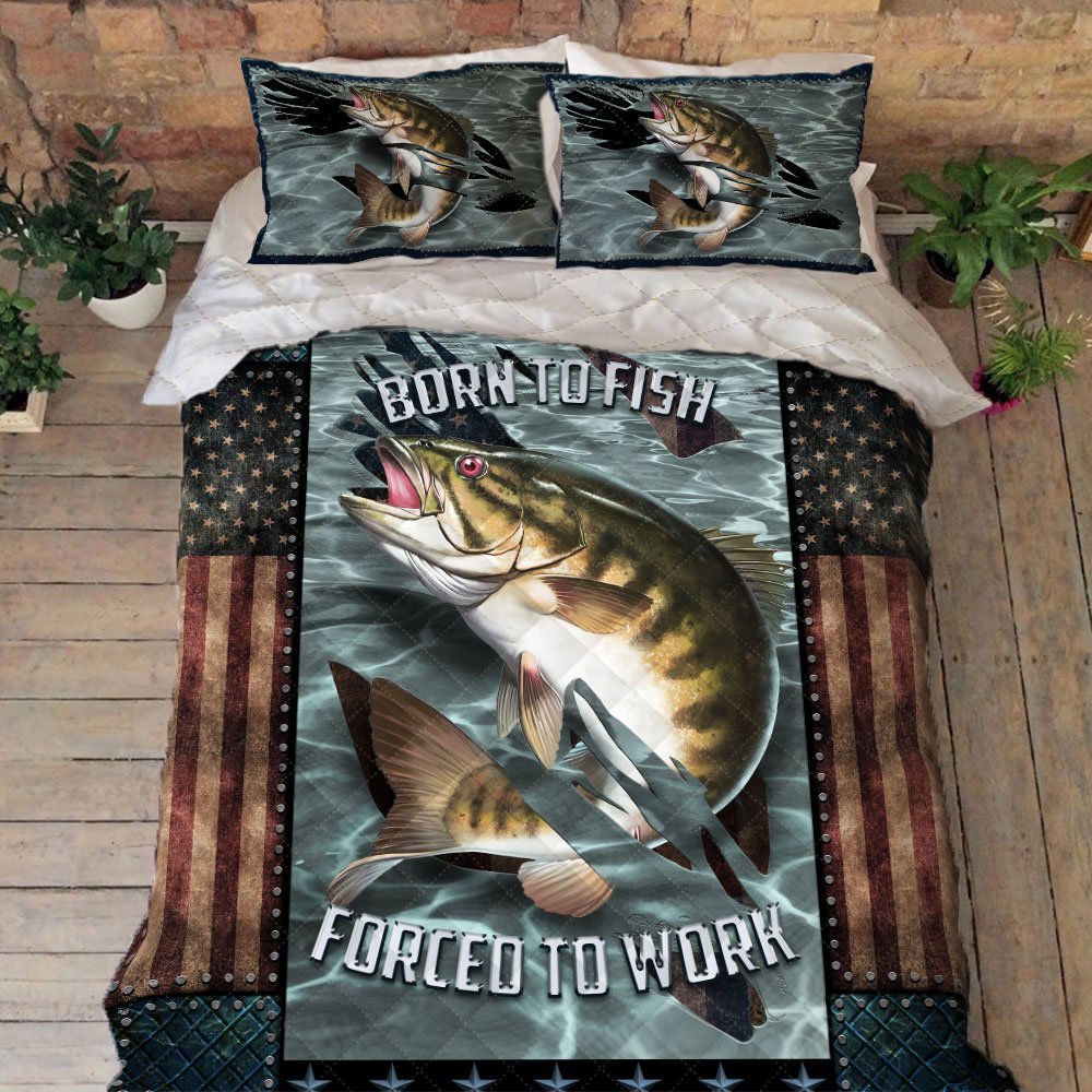 Smallmouth Bass Quilt Bedding Set Anl95qsv4