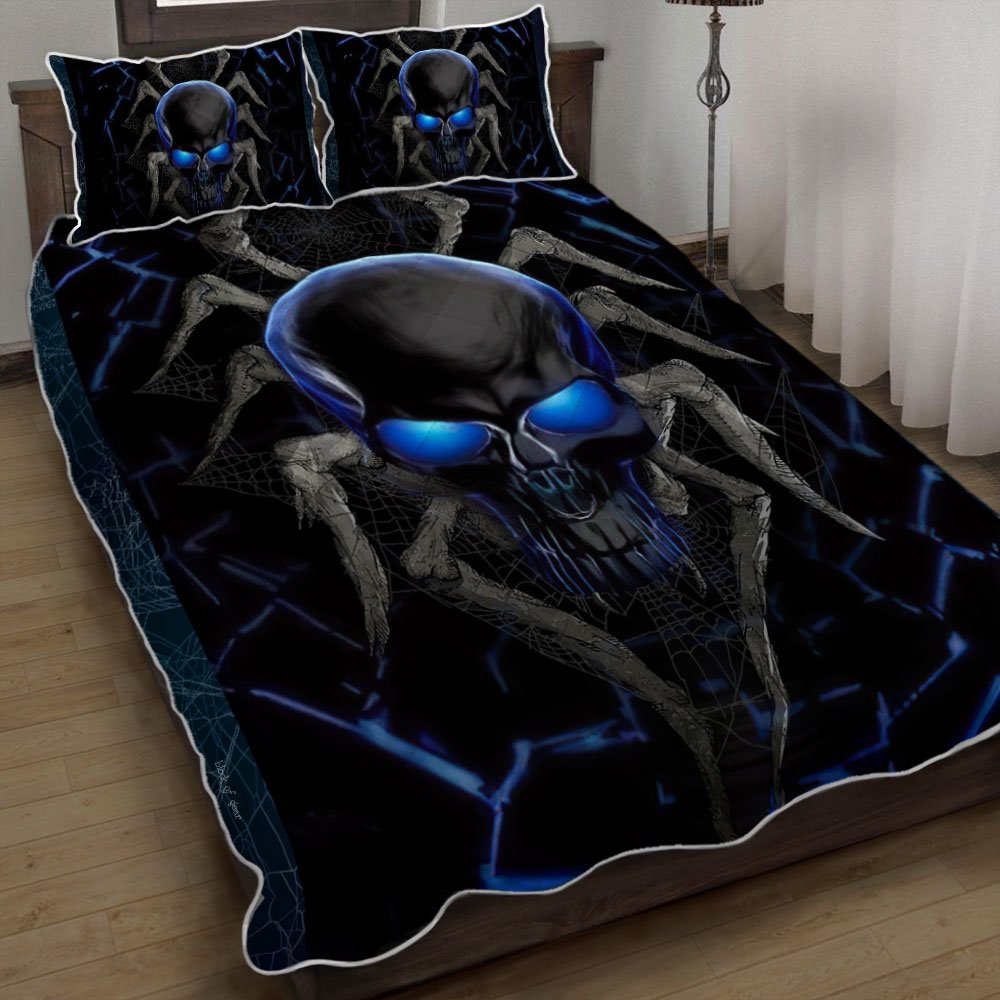 Spider Skull Quilt Bedding Set