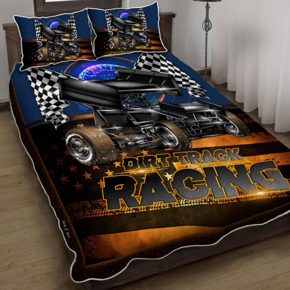 Sprint Car Racing Quilt Bedding Set