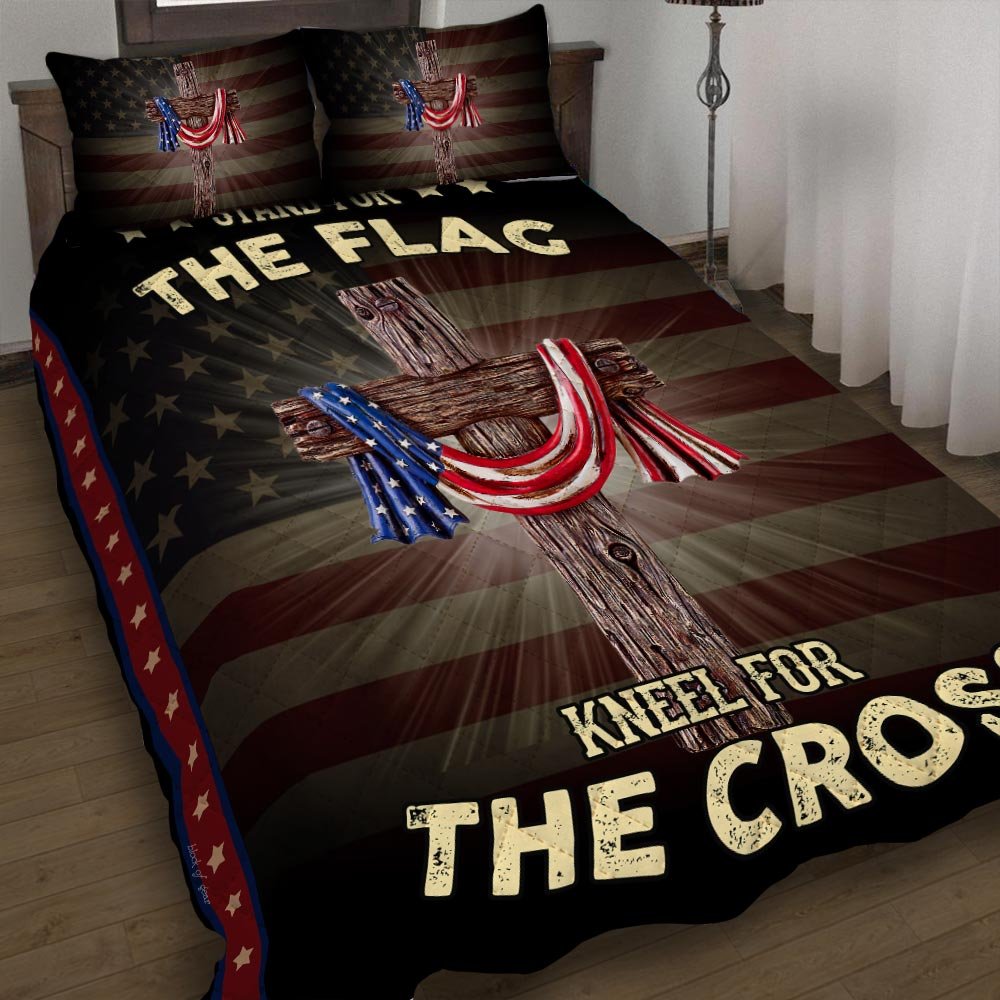 Stand For The Flag Kneel For The Cross Quilt Bedding Set-orl2s