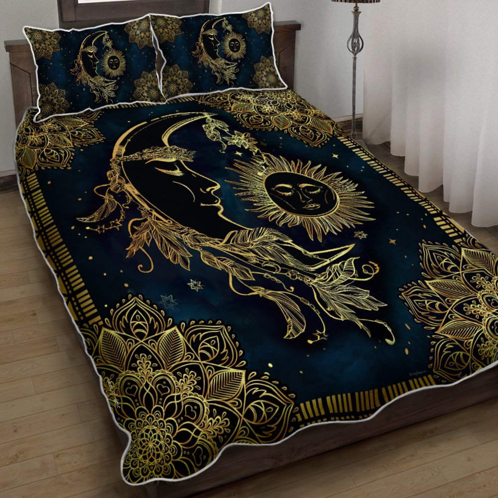 Sun And Moon Mandala Quilt Bedding Set