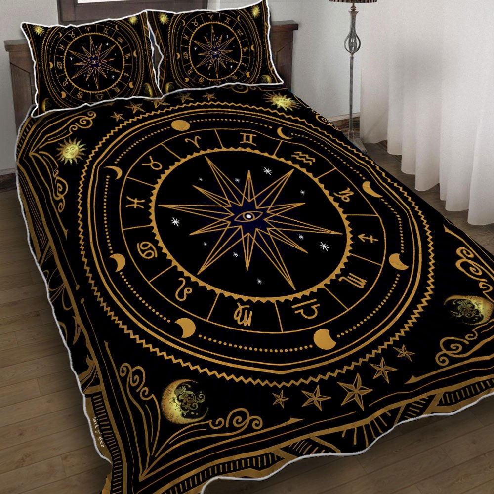 Sun And Moon Zodiac Quilt Bedding Set