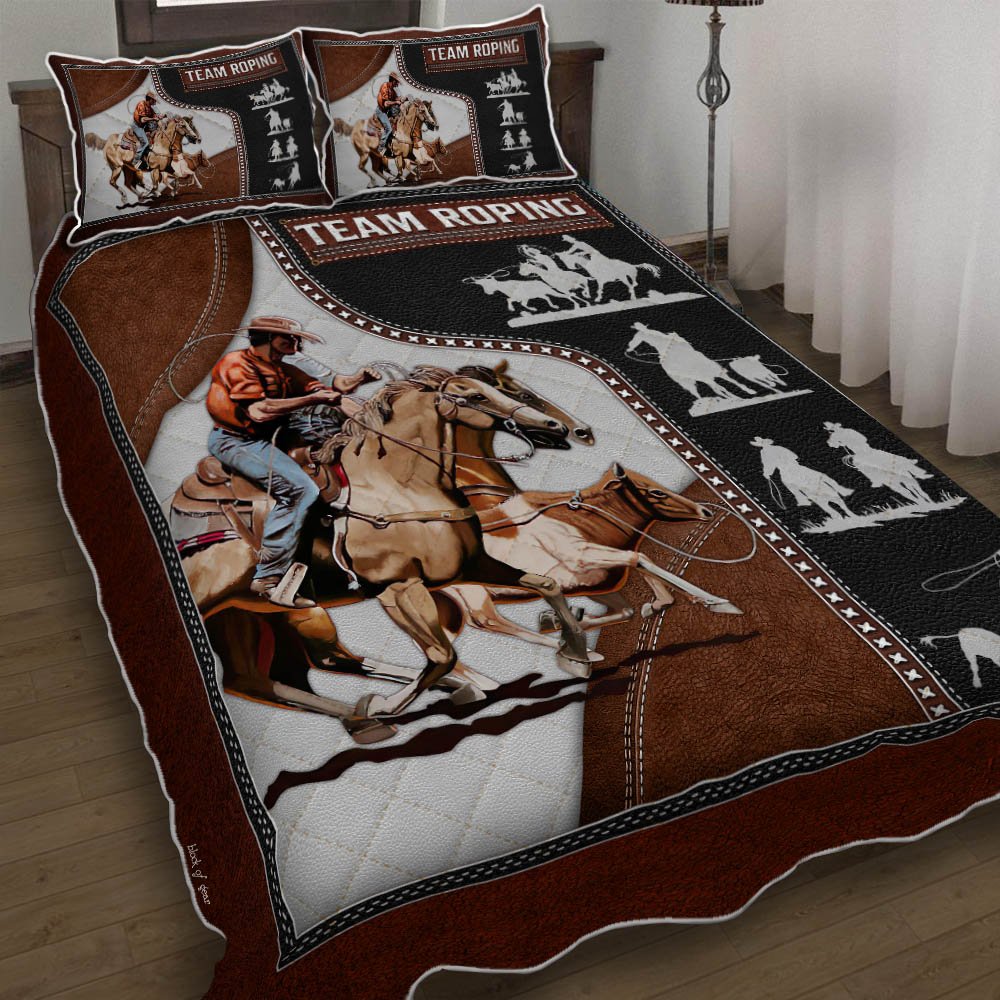 Team Roping Quilt Bedding Set