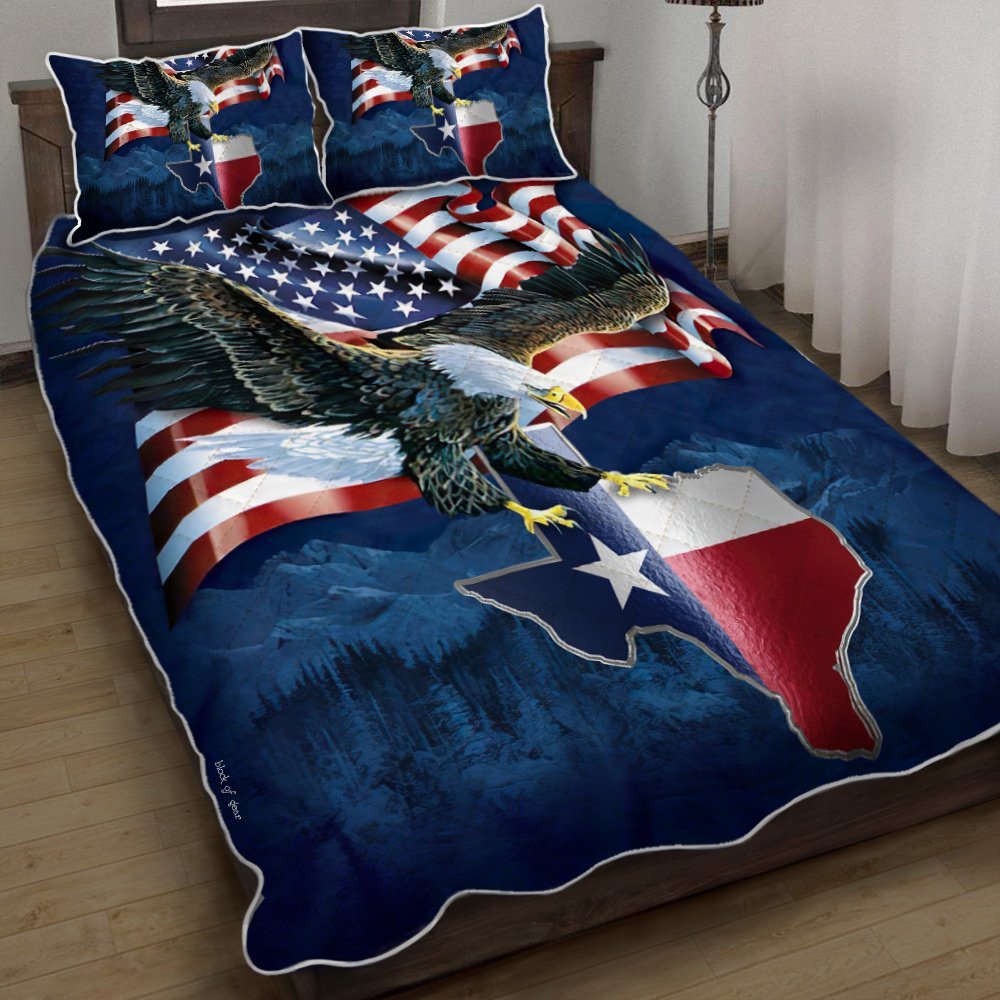 Texas American Eagle Quilt Bedding Set