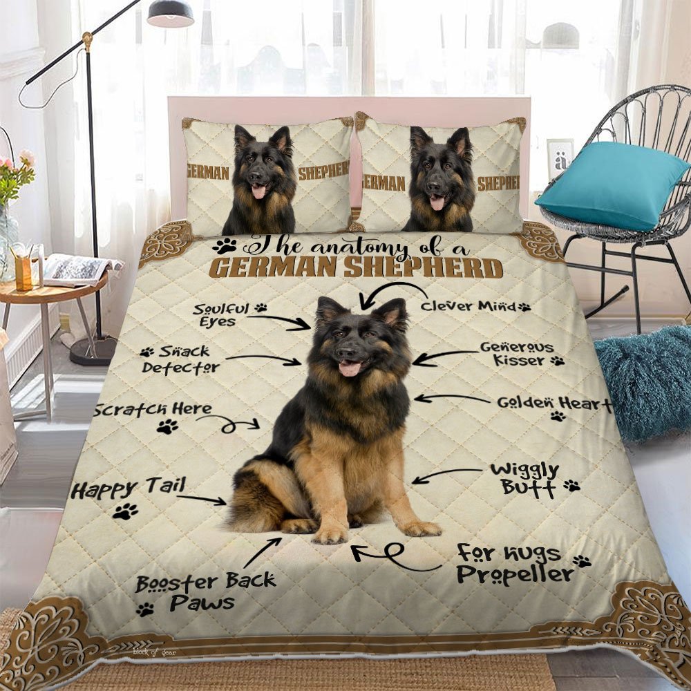 The Anatomy Of A German Shepherd Quilt Bedding Set