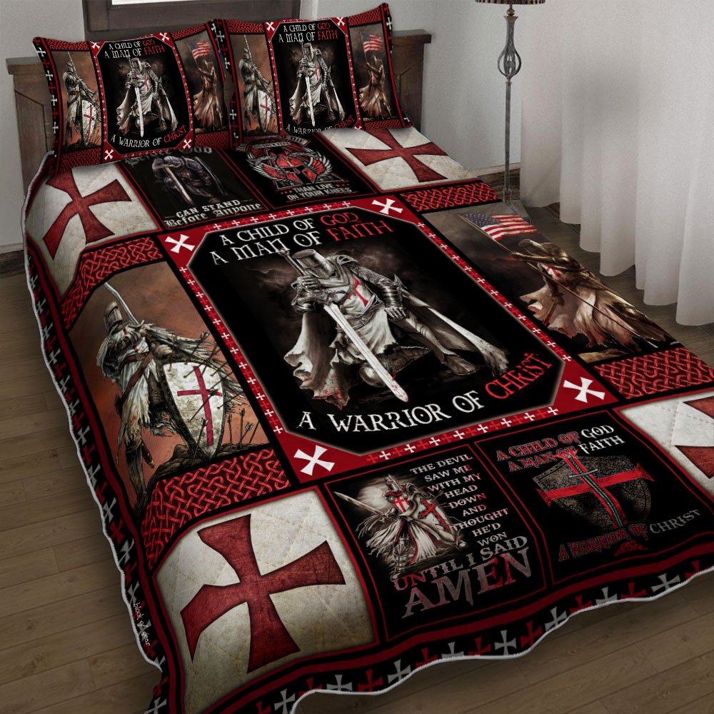 The Knights Templar Christian Warrior Quilt Bedding Set