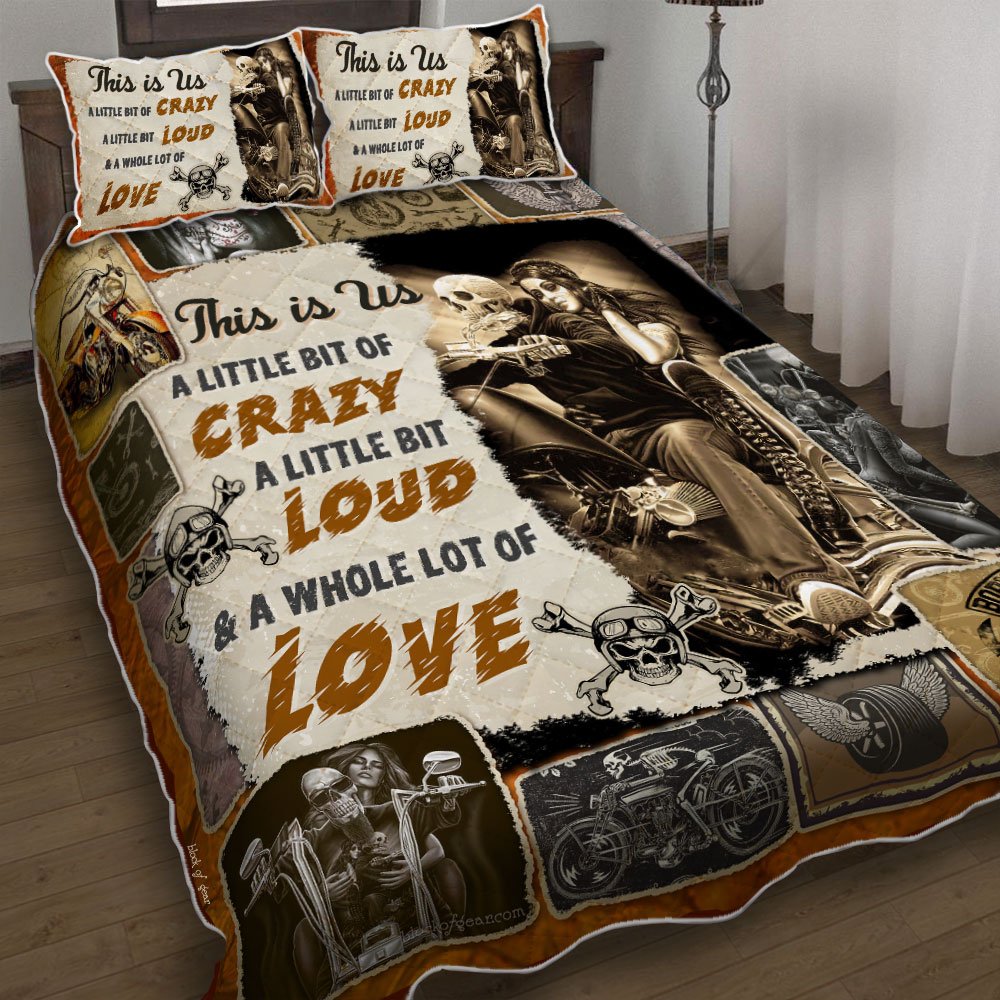 This Is Us Motorcycle Couple Quilt Bedding Set