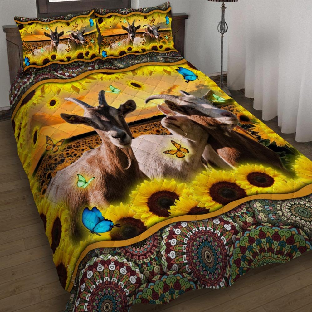 Three Goats Sunflower Farm Quilt Bedding Set