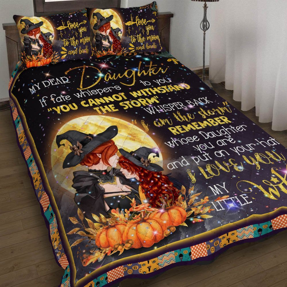 To My Daughter My Little Witch Quilt Bedding Set