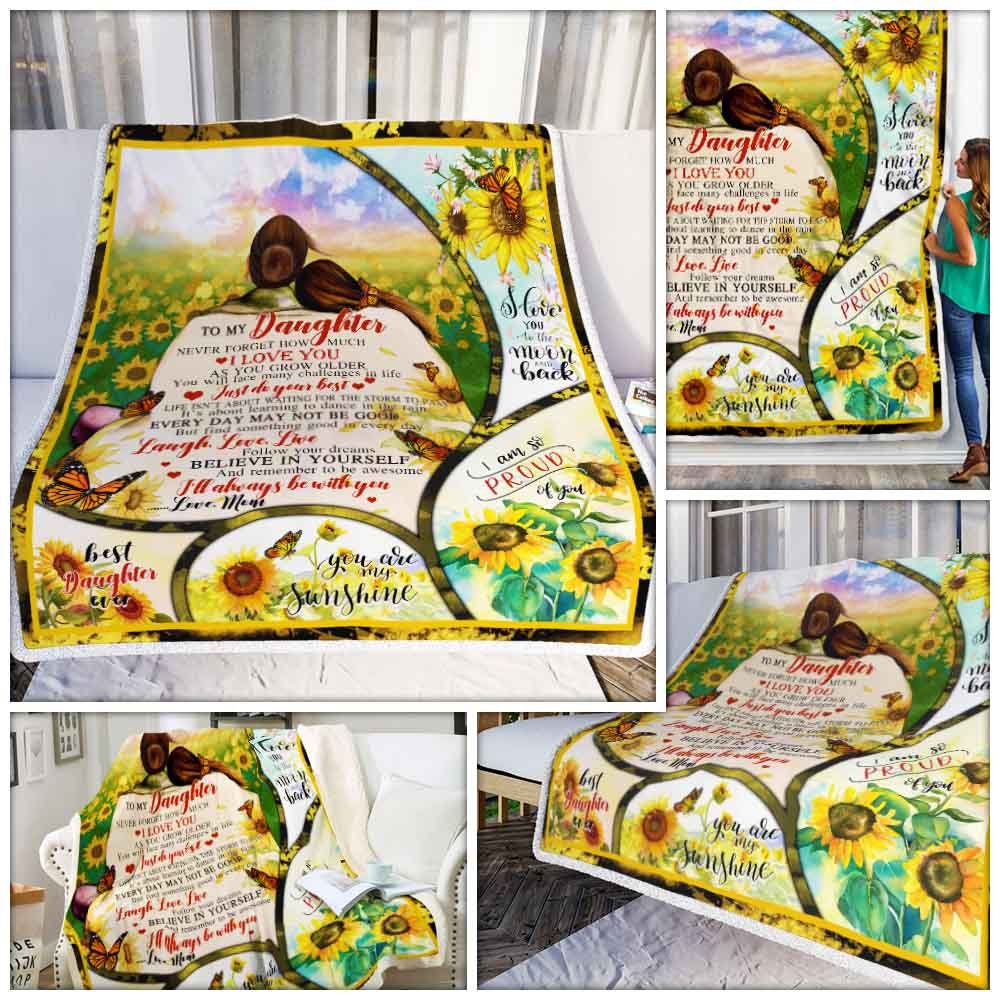 To My Daughter Sunflower Sofa Throw Blanket