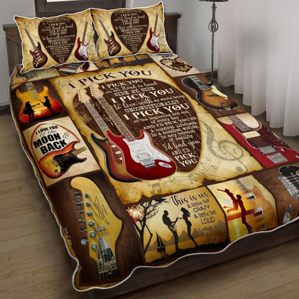 To My Love I Pick You Electric Guitar Quilt Bedding Set