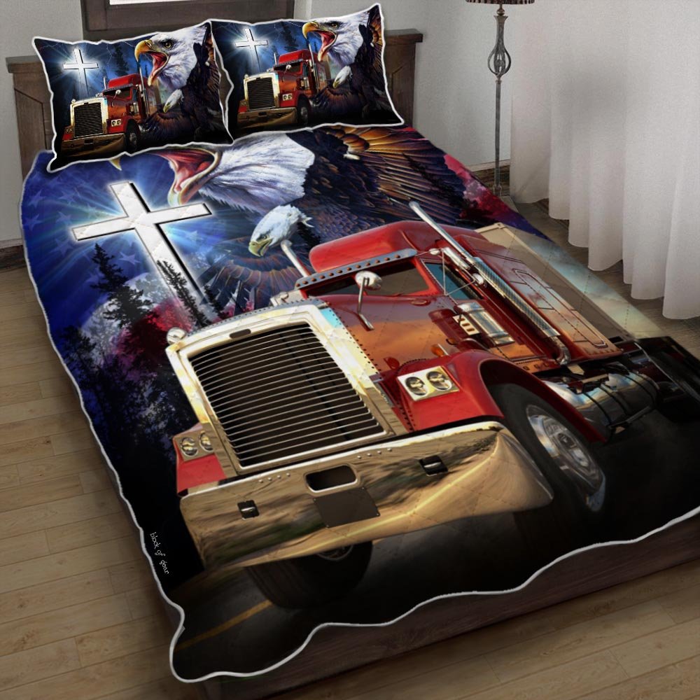 Truck Driver American Patriot Quilt Bedding Set-bmnkd