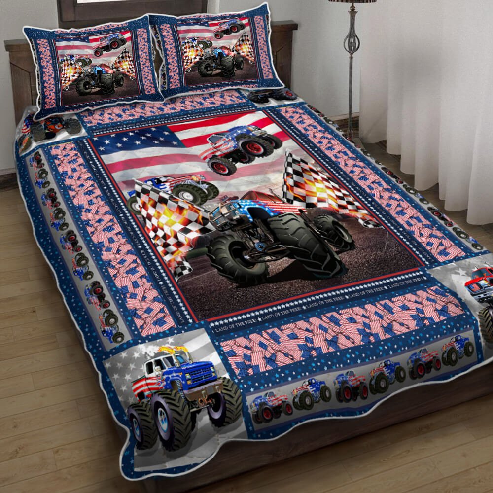 Trucker Quilt Bedding Set America Trucker Decor Ntb97qs