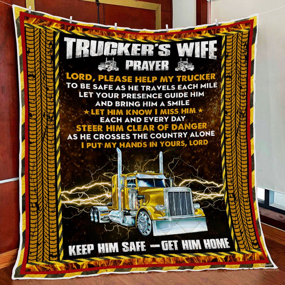 Truckers Wife Prayer Quilt Blanket