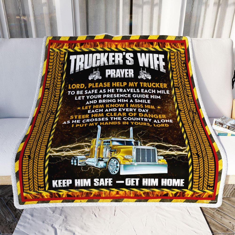 Truckers Wife Prayer Sofa Throw Blanket