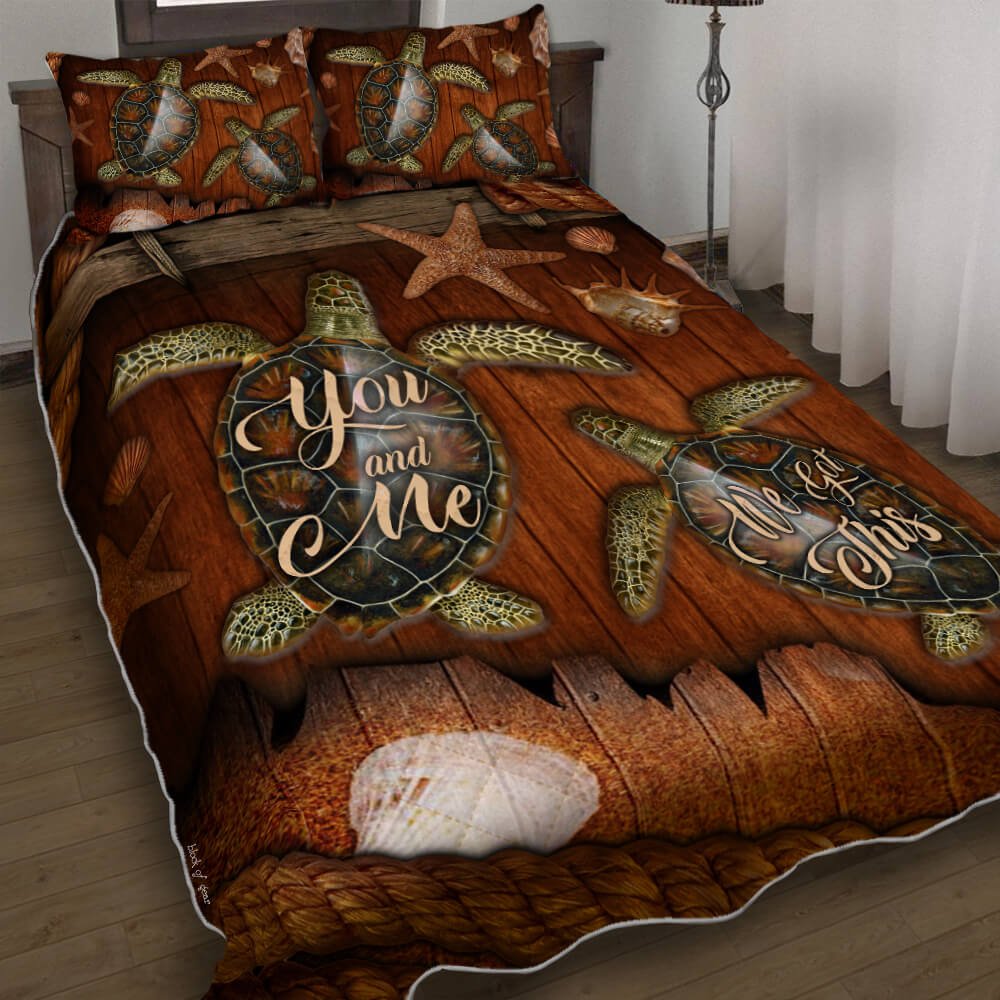 Turtle Couple Quilt Bedding Set