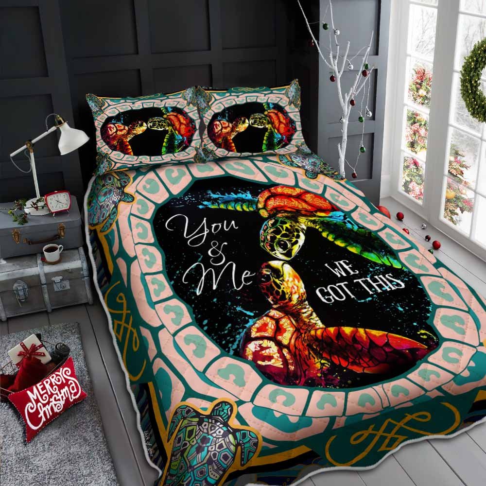 Turtle Couple You And Me We Got This Quilt Bedding Set