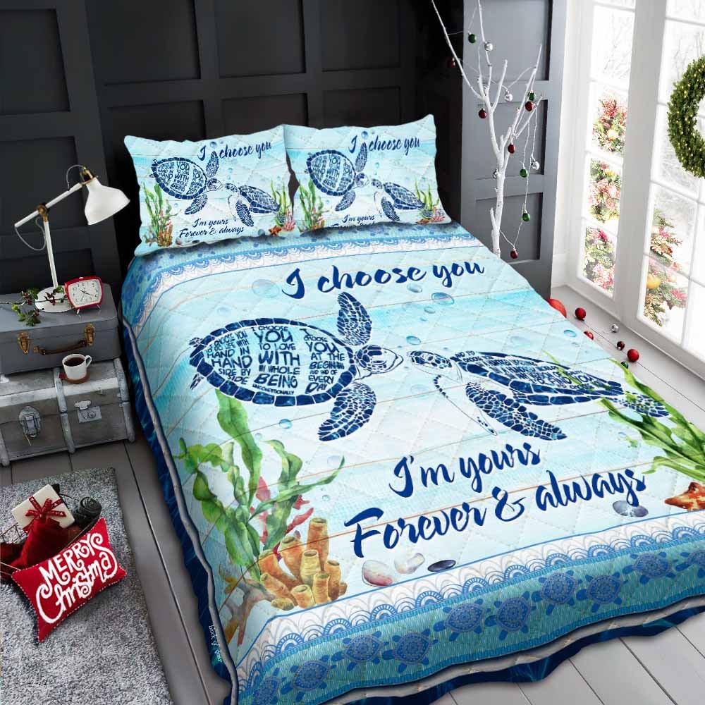 Turtles I Choose You Quilt Bedding Set